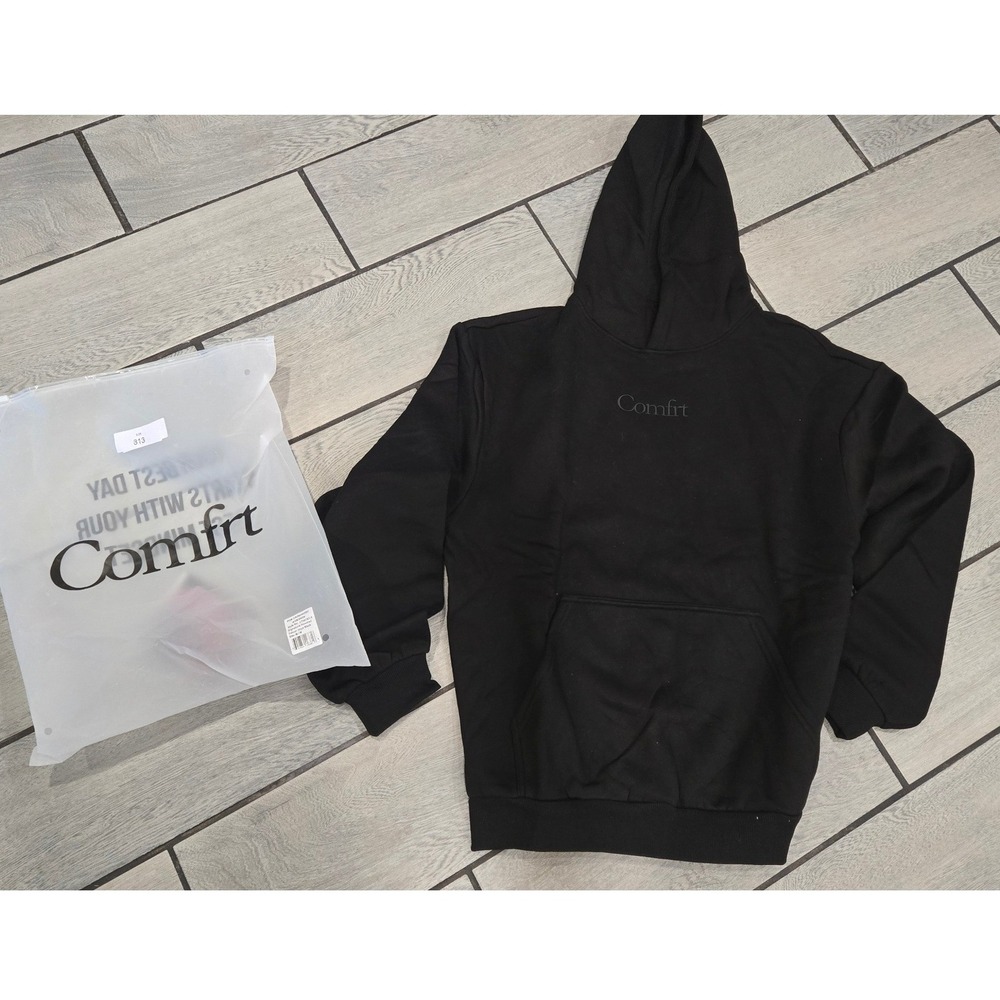 Comfrt Signature Hoodie 2 Onyx Black Medium CT007SC-2 Tonal Logo Sweatshirt